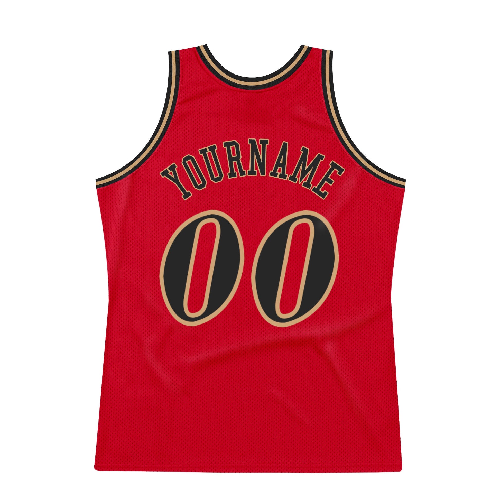 Custom Red Black-Old Gold Authentic Throwback Basketball Jersey - Sky-Custom