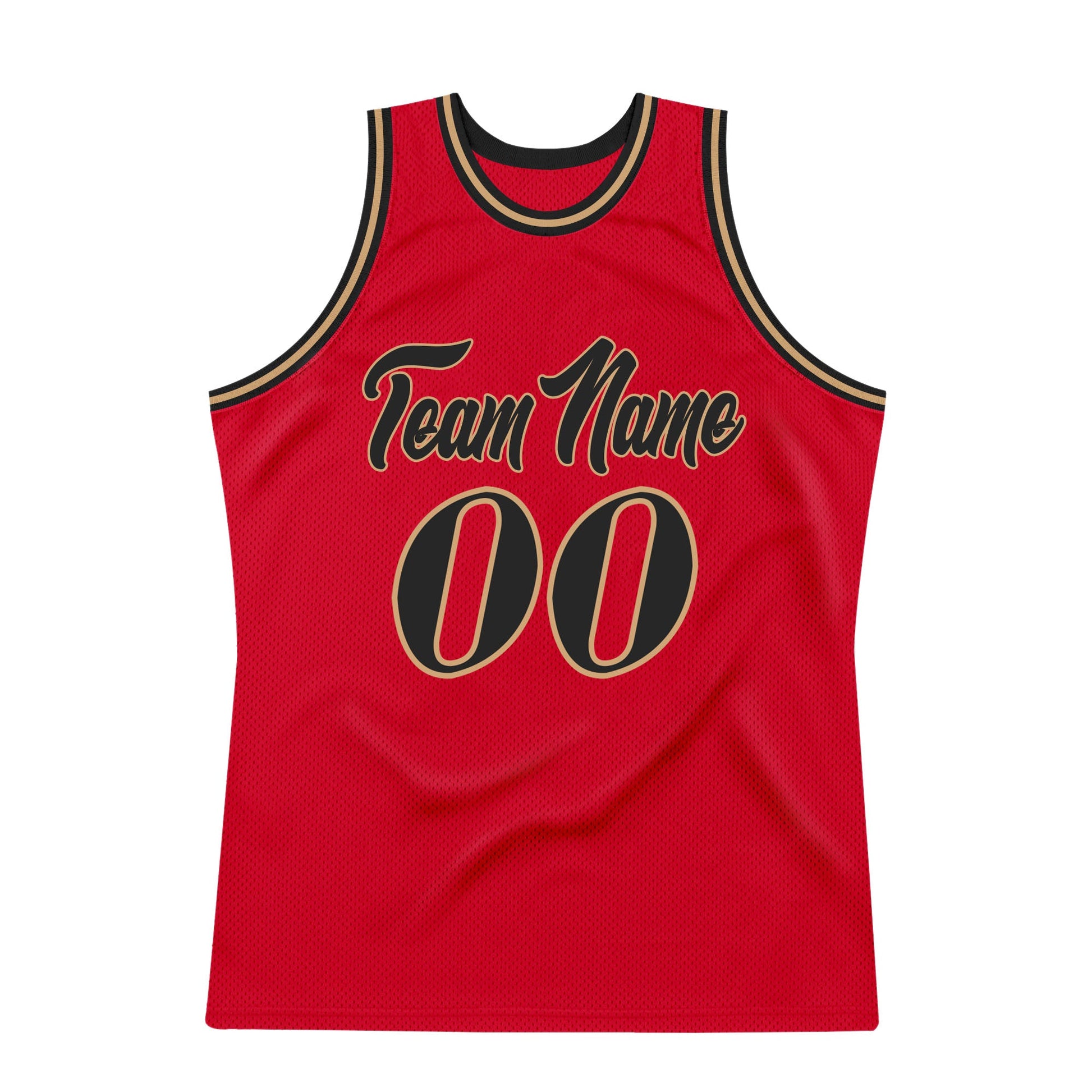 Custom Red Black-Old Gold Authentic Throwback Basketball Jersey - Sky-Custom