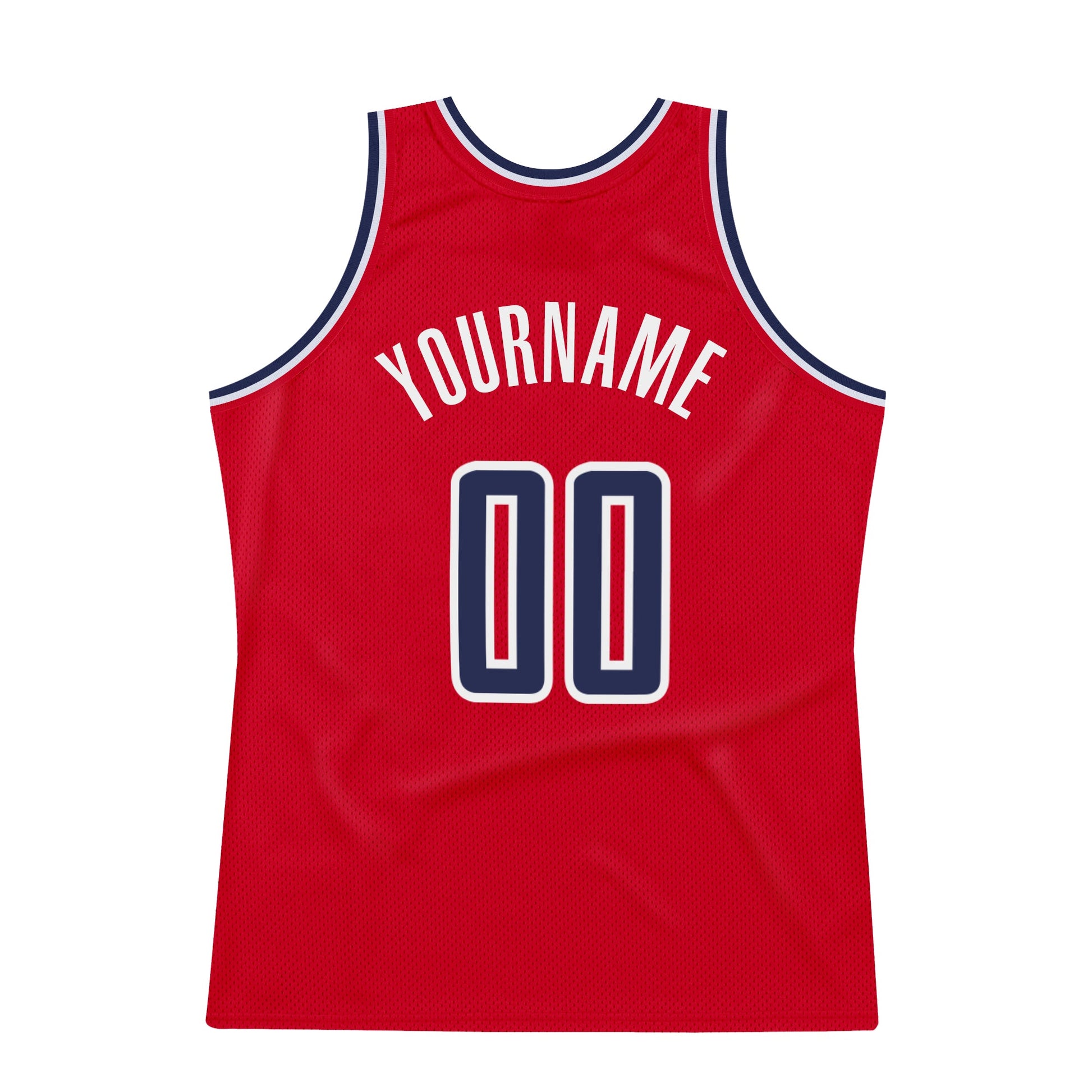 Custom Red Navy-White Authentic Throwback Basketball Jersey - Sky-Custom