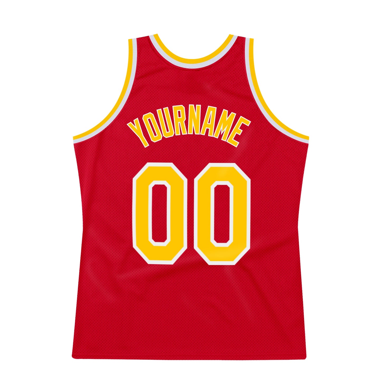 Custom Red Gold-White Authentic Throwback Basketball Jersey - Sky-Custom