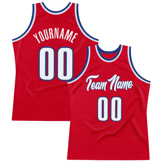 Custom Red White-Royal Authentic Throwback Basketball Jersey - Sky-Custom