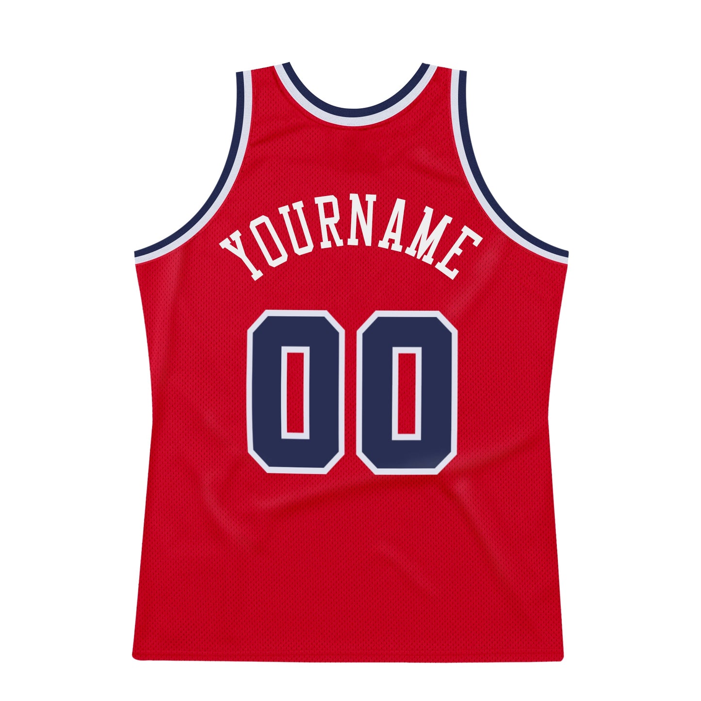Custom Red Navy-White Authentic Throwback Basketball Jersey - Sky-Custom