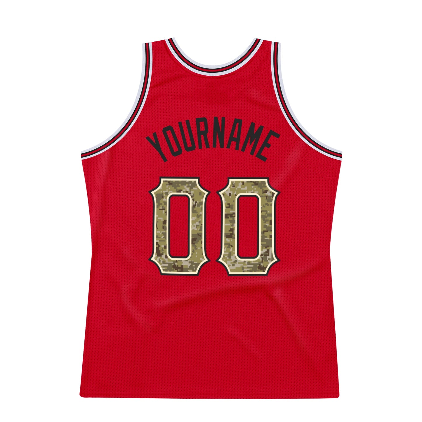 Custom Red Camo-Black Authentic Throwback Basketball Jersey - Sky-Custom