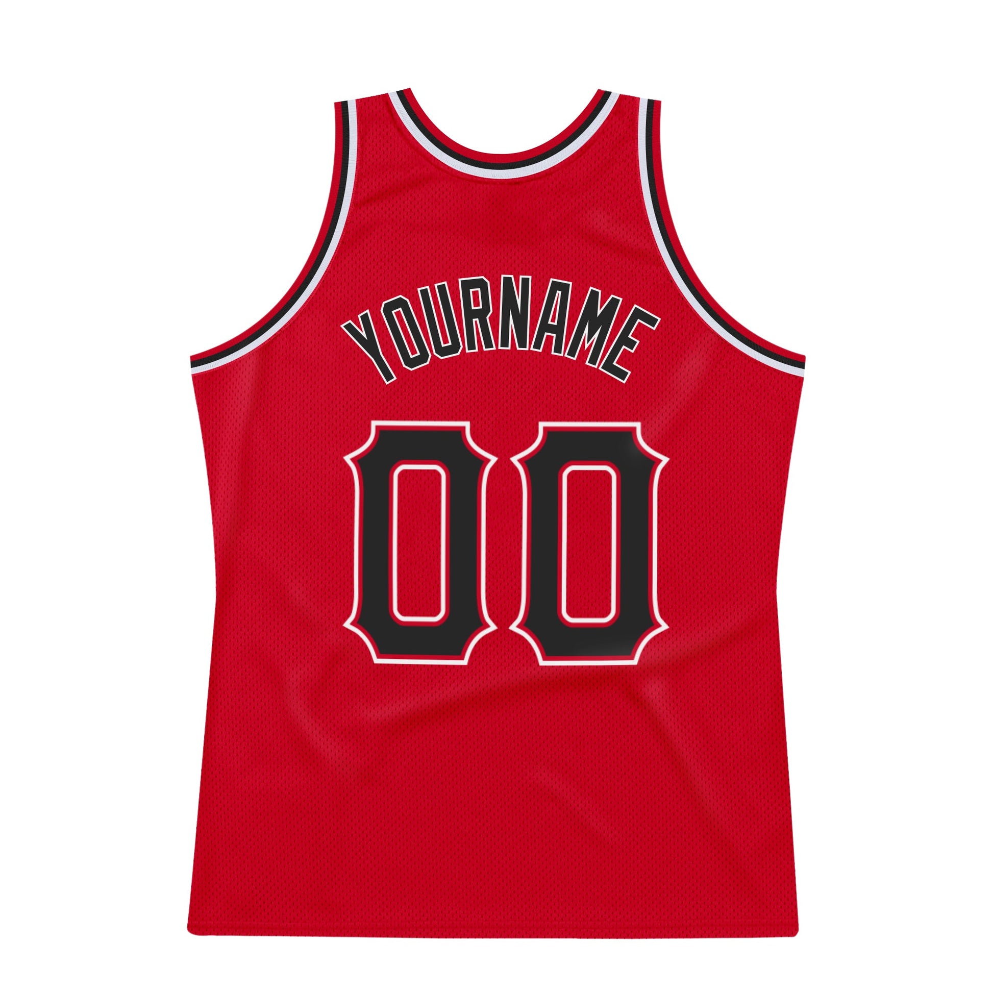Custom Red Black-White Authentic Throwback Basketball Jersey - Sky-Custom