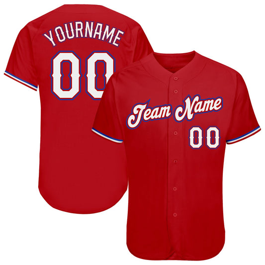 Custom Red White-Royal Authentic Baseball Jersey - Sky-Custom