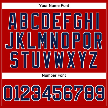 Custom Red Navy-White Authentic Baseball Jersey - Sky-Custom