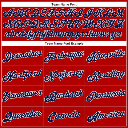 Custom Red Navy-White Authentic Baseball Jersey - Sky-Custom