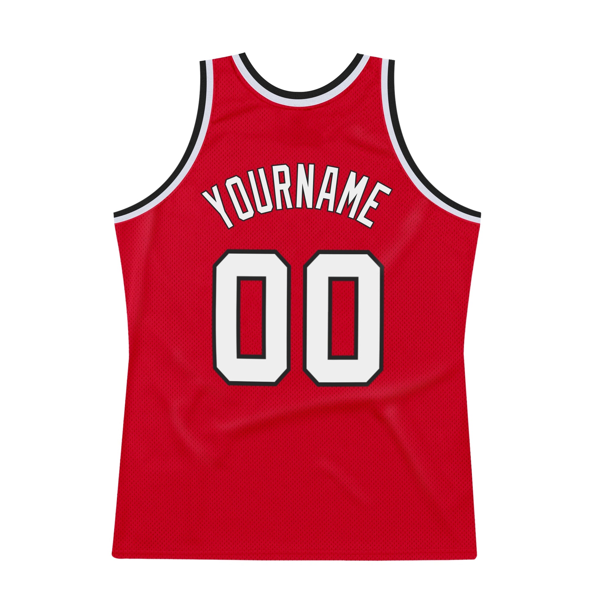 Custom Red White-Black Authentic Throwback Basketball Jersey - Sky-Custom