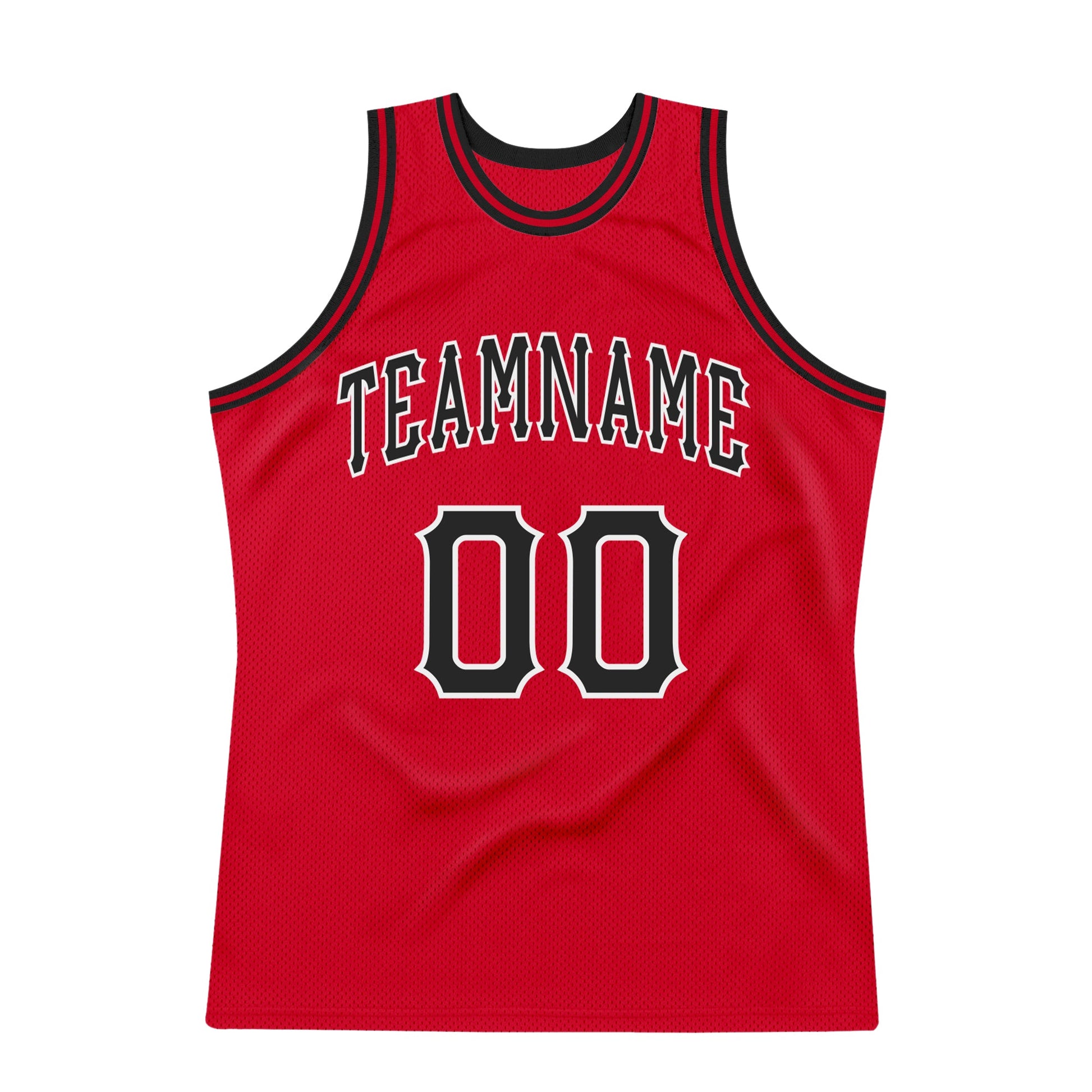 Custom Red Black-White Authentic Throwback Basketball Jersey - Sky-Custom
