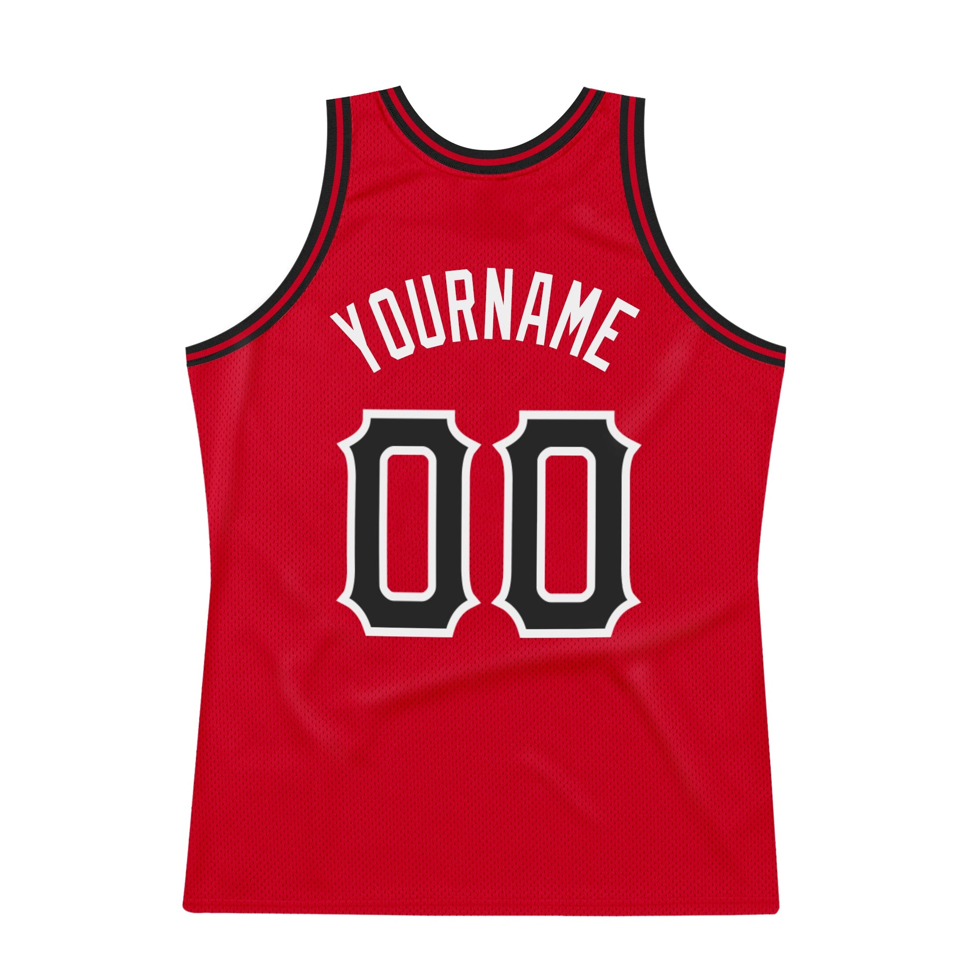 Custom Red Black-White Authentic Throwback Basketball Jersey - Sky-Custom