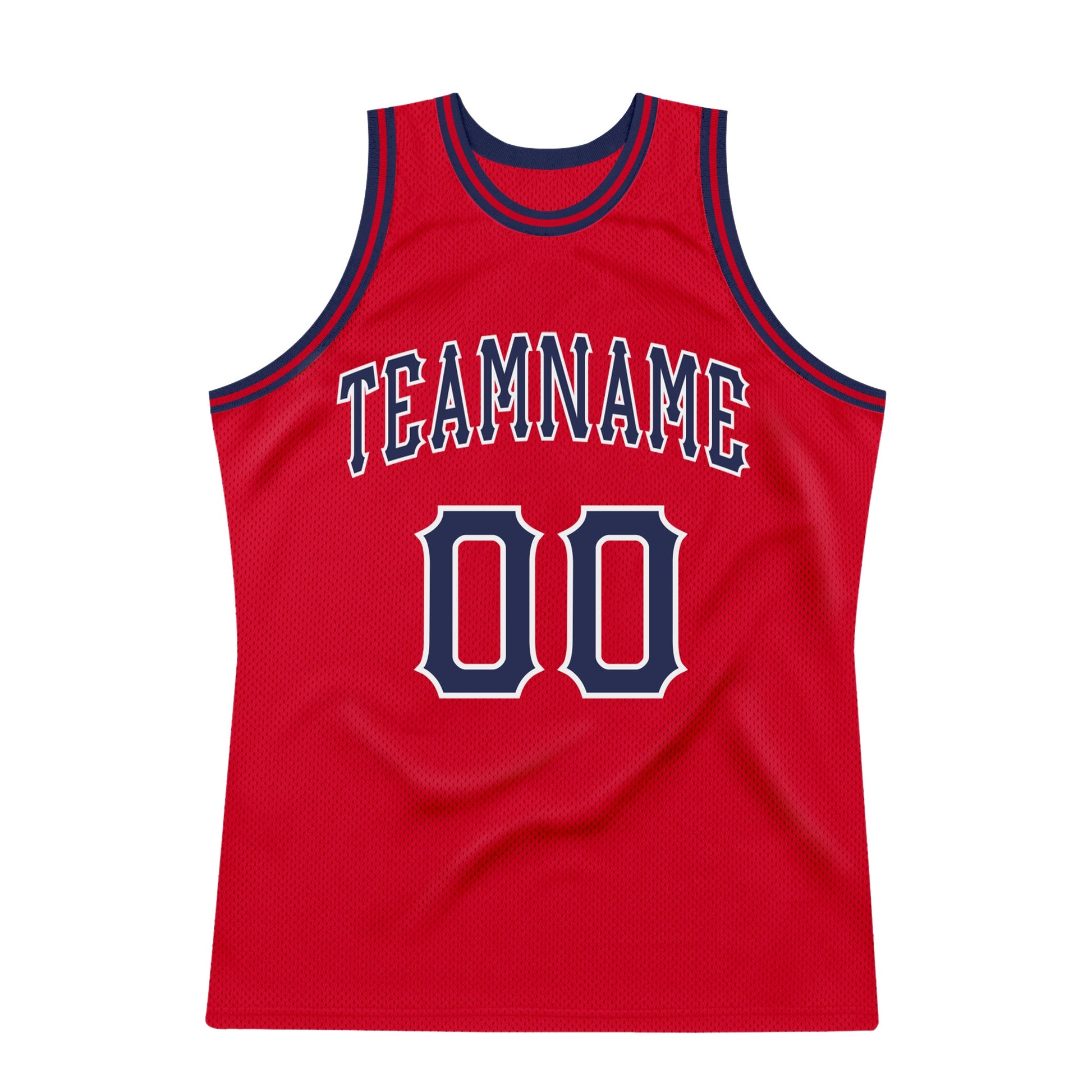 Custom Red Navy-White Authentic Throwback Basketball Jersey - Sky-Custom