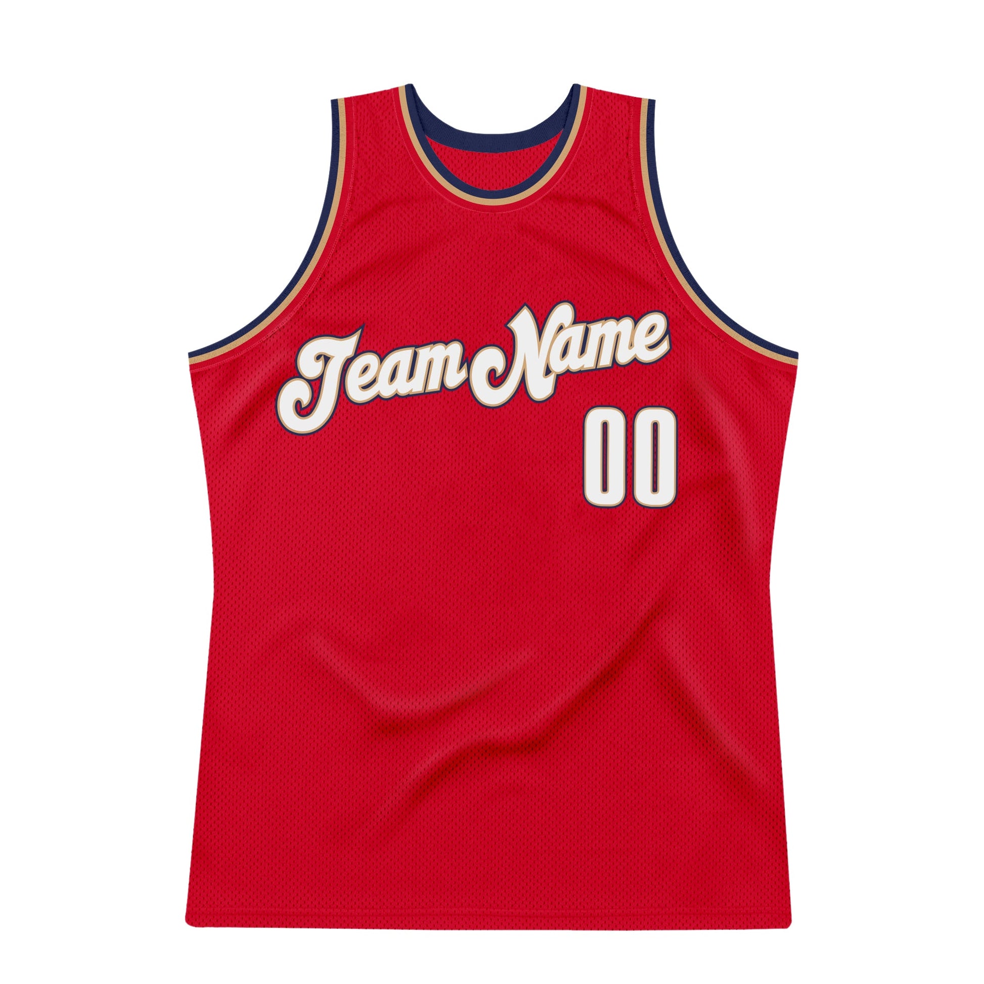 Custom Red White-Navy Authentic Throwback Basketball Jersey - Sky-Custom