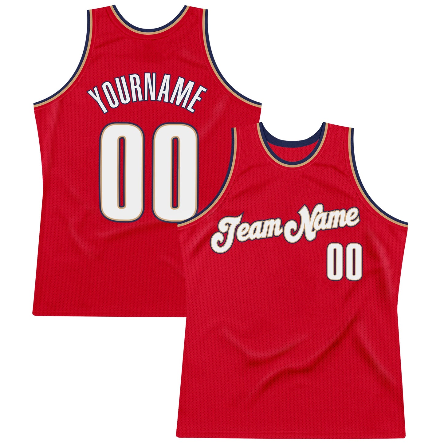 Custom Red White-Navy Authentic Throwback Basketball Jersey - Sky-Custom