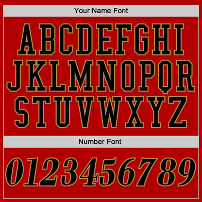 Custom Red Black-Old Gold Authentic Baseball Jersey - Sky-Custom