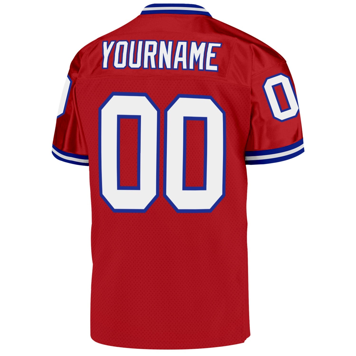 Custom Red White-Royal Mesh Authentic Throwback Football Jersey - Sky-Custom