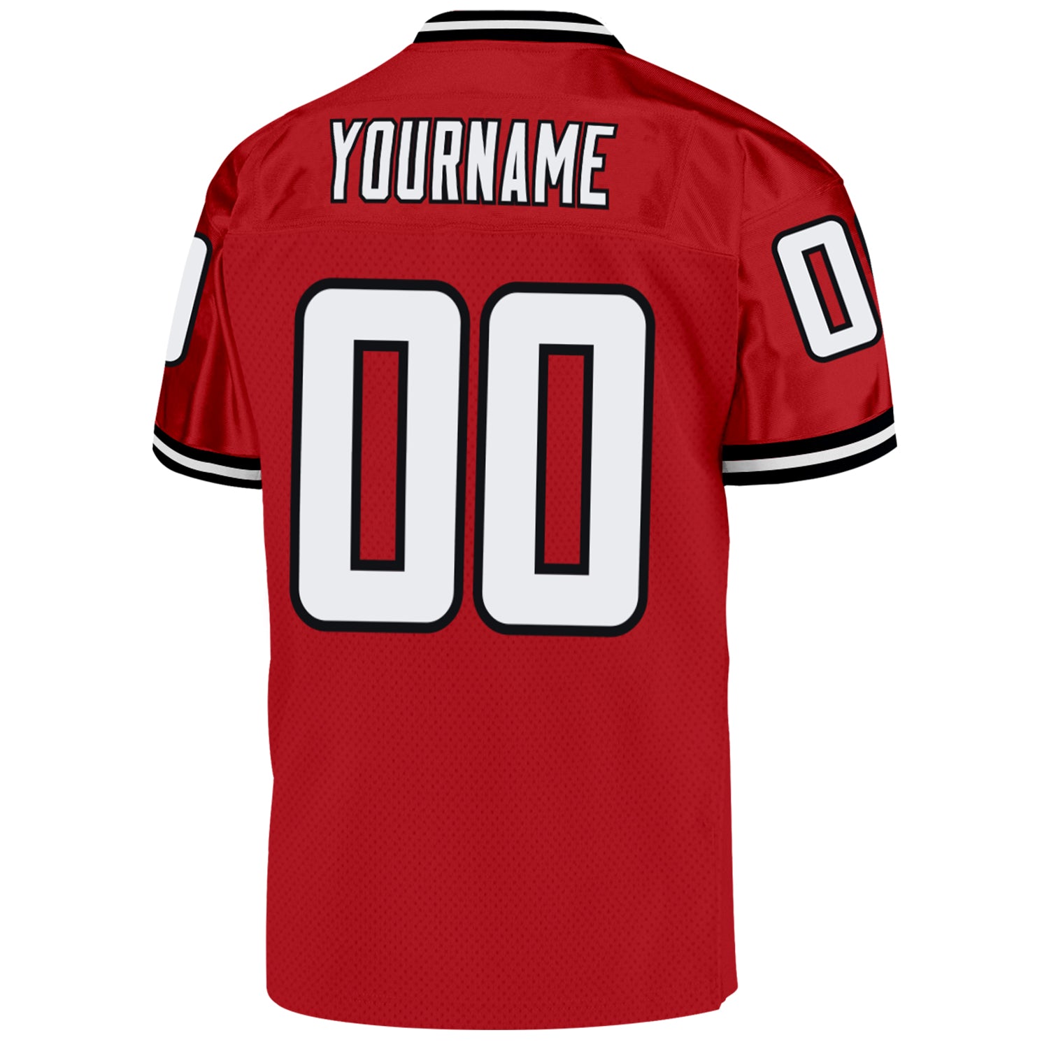 Custom Red White-Black Mesh Authentic Throwback Football Jersey - Sky-Custom