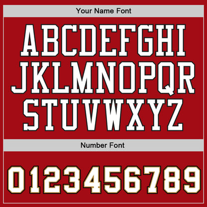 Custom Red White-Old Gold Authentic Baseball Jersey - Sky-Custom