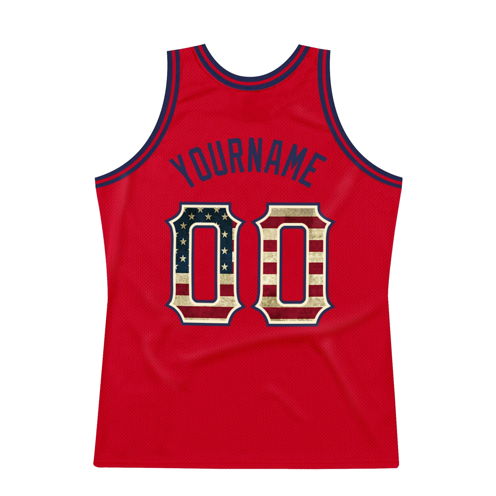 Custom Red Vintage USA Flag-Black Authentic Throwback Basketball Jersey - Sky-Custom