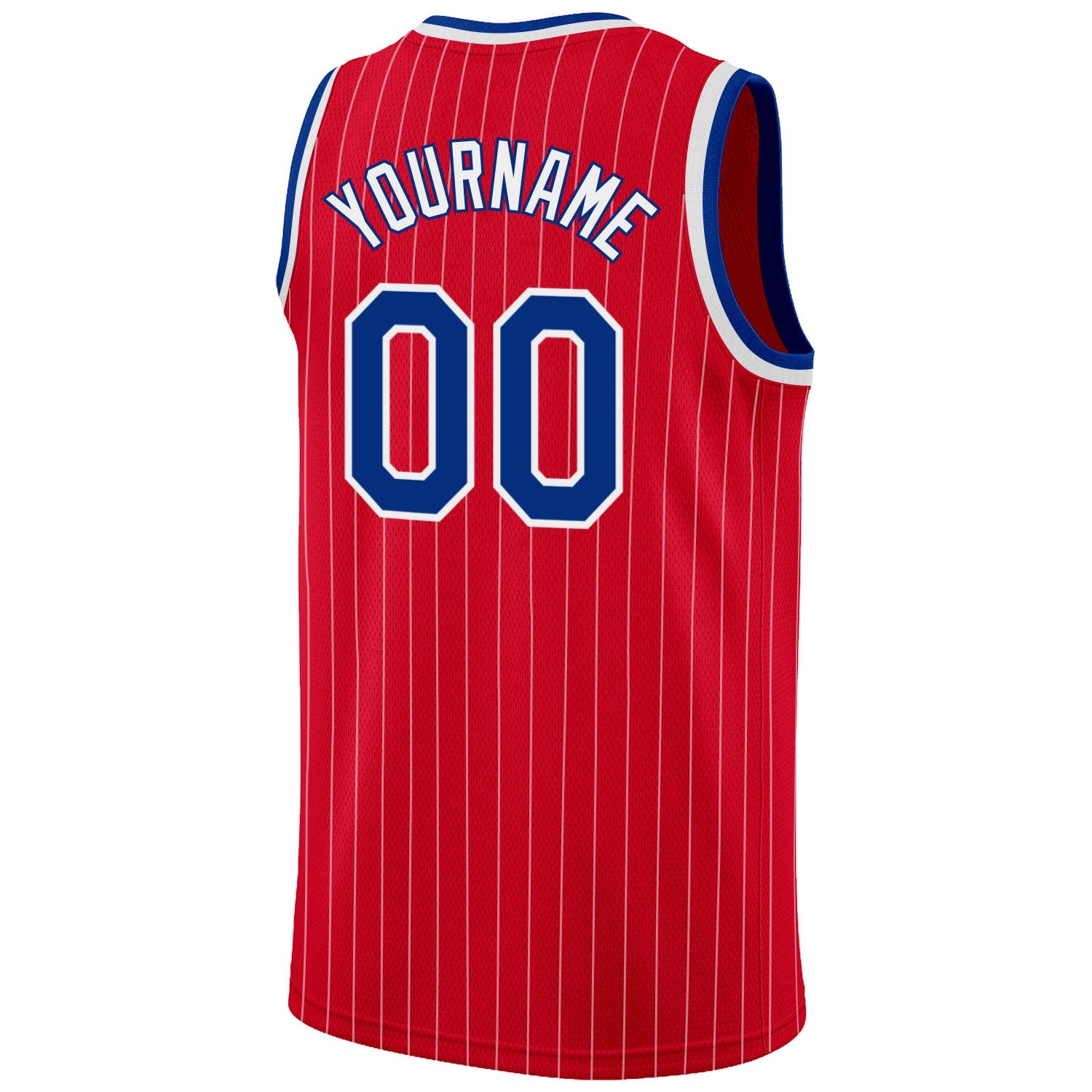 Custom Red White Pinstripe Royal-White Authentic Basketball Jersey - Sky-Custom