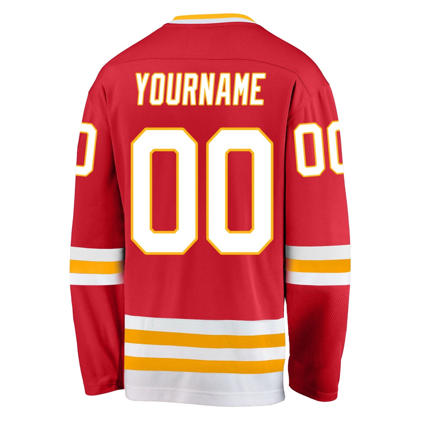Custom Red White-Gold Hockey Jersey - Sky-Custom
