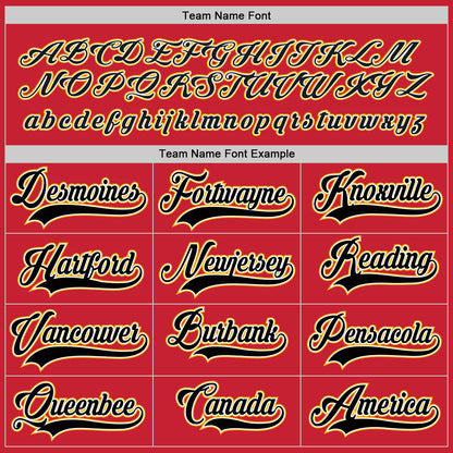 Custom Red Black-Gold Hockey Jersey - Sky-Custom