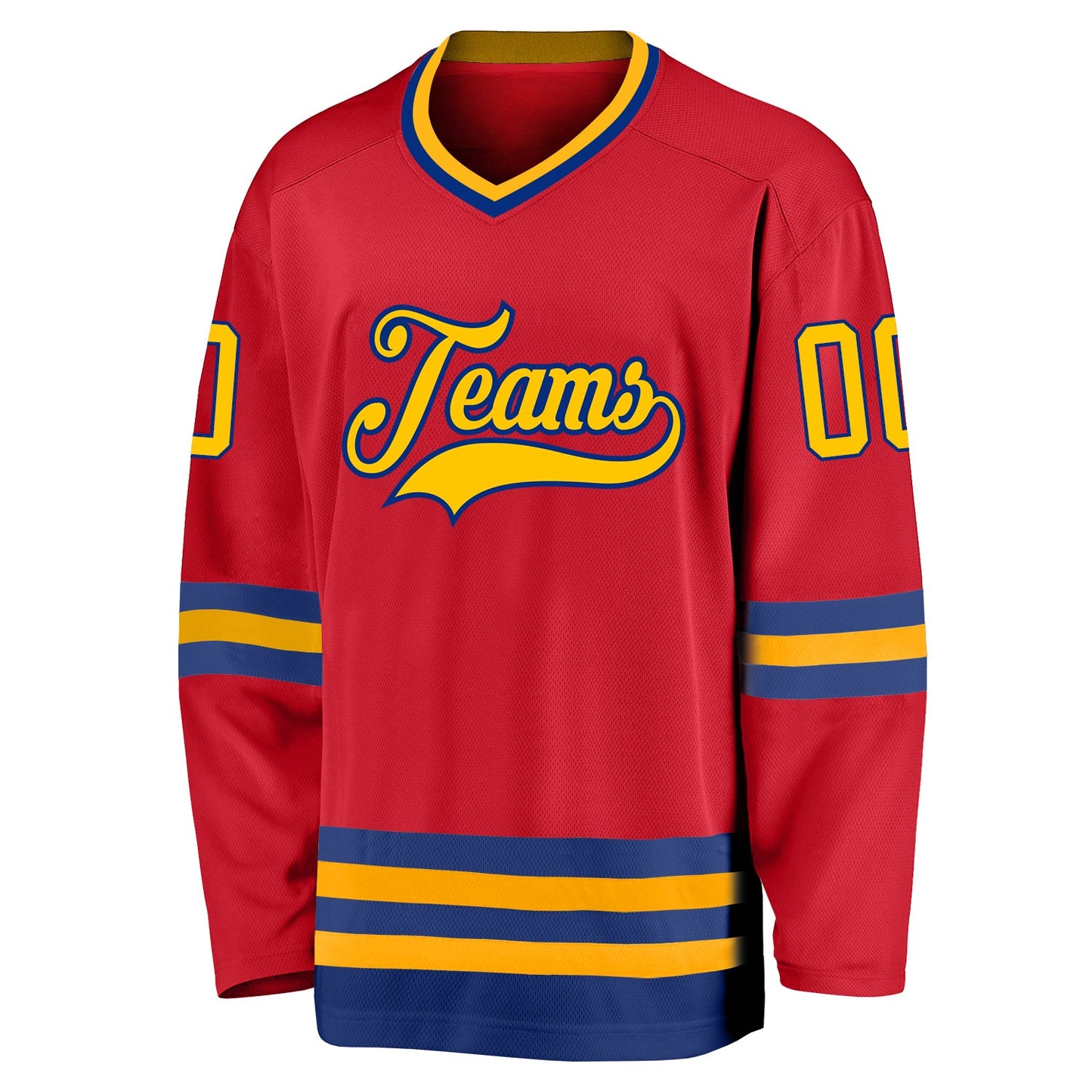 Custom Red Gold-Royal Hockey Jersey - Sky-Custom
