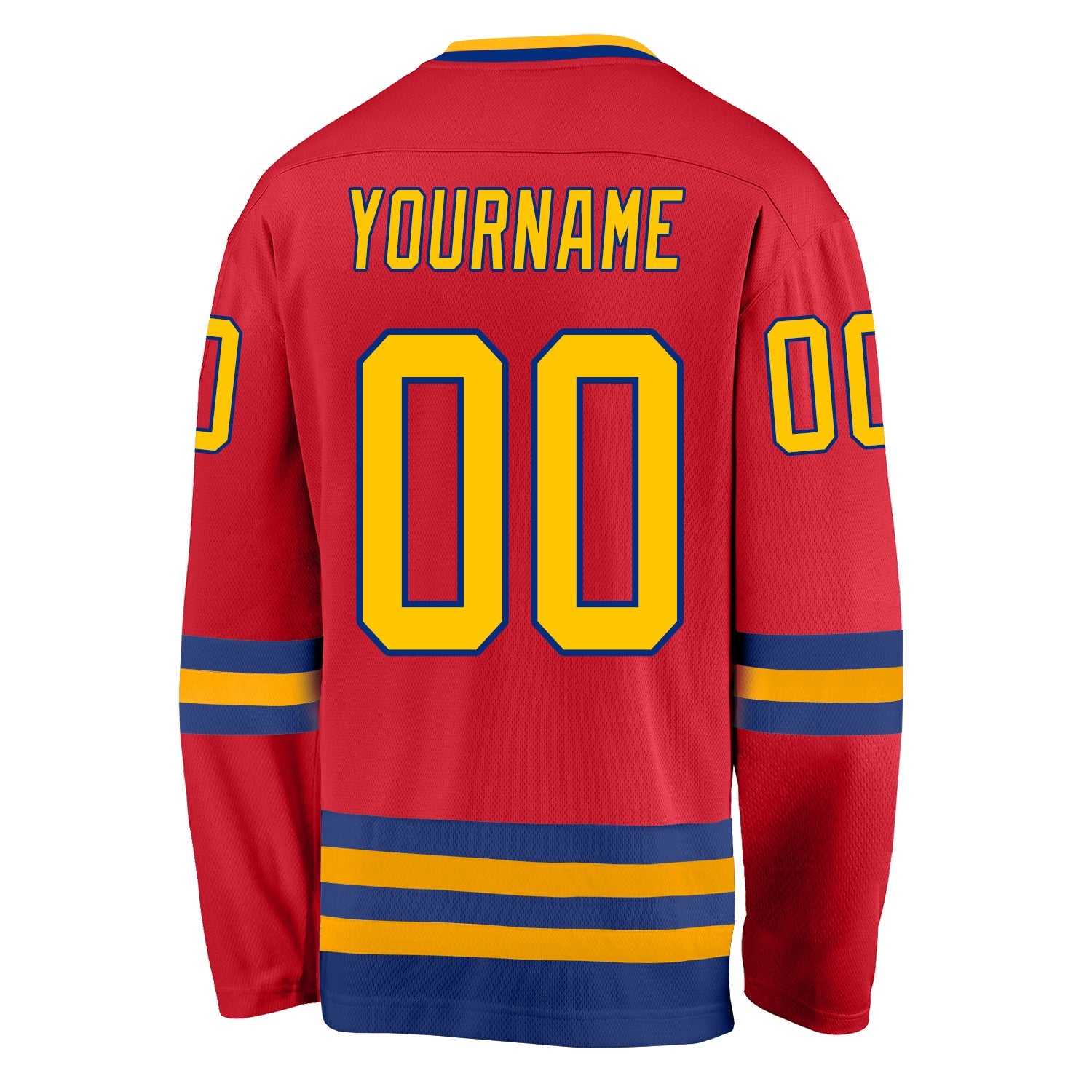 Custom Red Gold-Royal Hockey Jersey - Sky-Custom