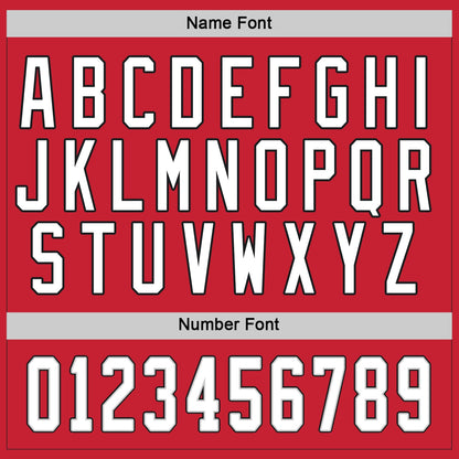 Custom Red White-Gray Hockey Jersey - Sky-Custom