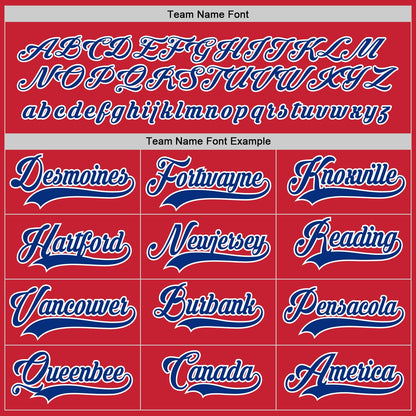 Custom Red Royal-White Hockey Jersey - Sky-Custom