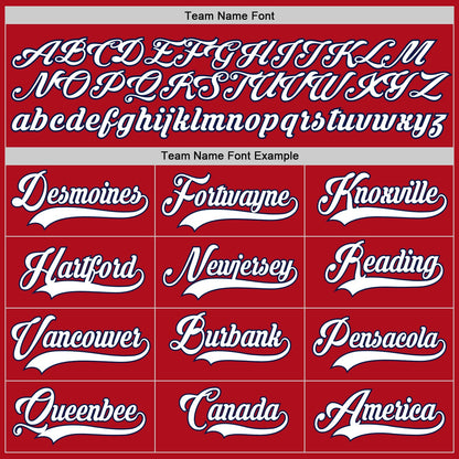 Custom Red White-Navy Authentic Baseball Jersey - Sky-Custom