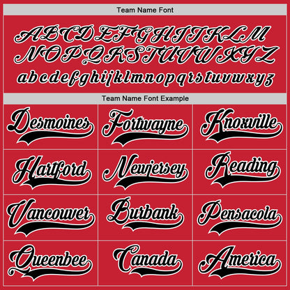 Custom Red Black-White Hockey Jersey - Sky-Custom