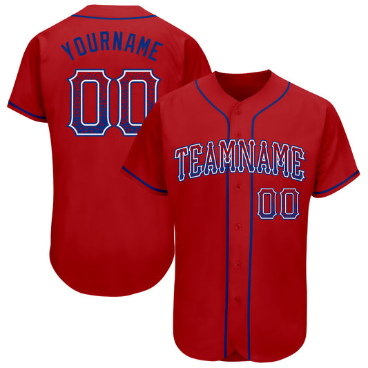 Custom Red Royal-White Authentic Drift Fashion Baseball Jersey - Sky-Custom