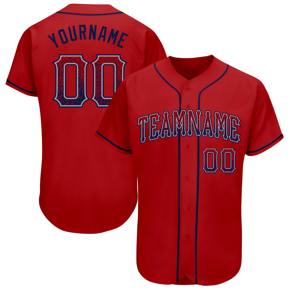 Custom Red Navy-Gray Authentic Drift Fashion Baseball Jersey - Sky-Custom