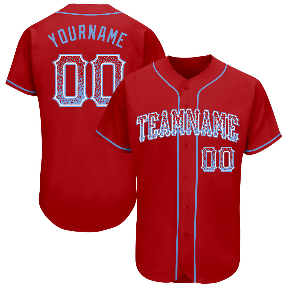Custom Red Light Blue-White Authentic Drift Fashion Baseball Jersey - Sky-Custom