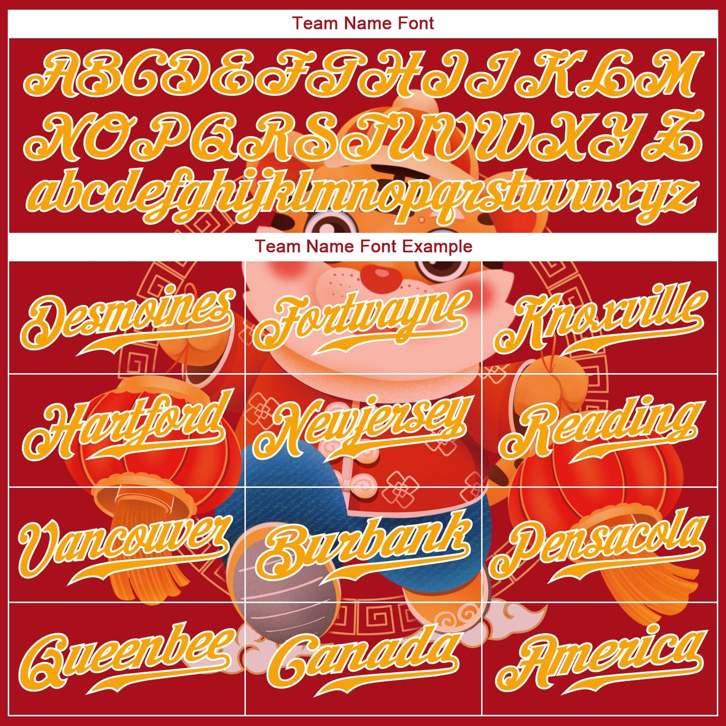 Custom Red Gold-White 3D Pattern Design Cute Tiger Authentic Baseball Jersey - Sky-Custom