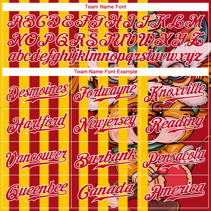 Custom Red Red-White 3D Pattern Design Cute Tiger Authentic Baseball Jersey - Sky-Custom