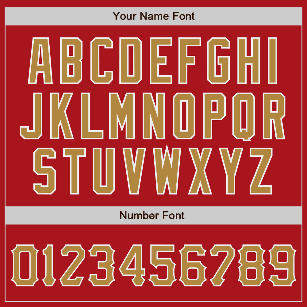 Custom Red Old Gold-White Authentic Baseball Jersey - Sky-Custom