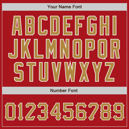 Custom Red Old Gold-White Authentic Baseball Jersey - Sky-Custom