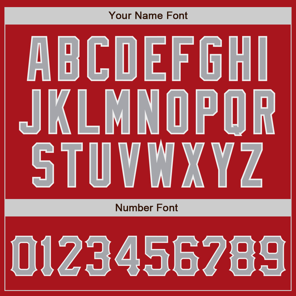 Custom Red Gray-White Authentic Baseball Jersey - Sky-Custom