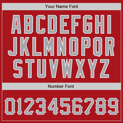 Custom Red Gray-White Authentic Baseball Jersey - Sky-Custom
