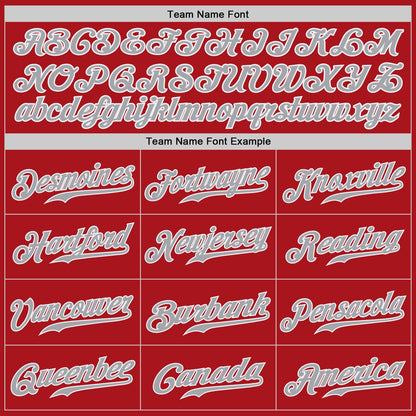 Custom Red Gray-White Authentic Baseball Jersey - Sky-Custom