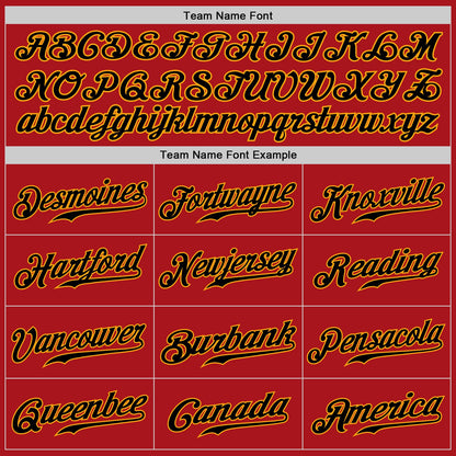 Custom Red Black-Gold Authentic Baseball Jersey - Sky-Custom