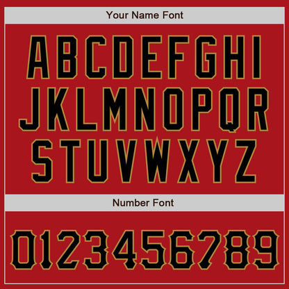 Custom Red Black-Old Gold Authentic Baseball Jersey - Sky-Custom