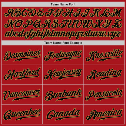 Custom Red Black-Old Gold Authentic Baseball Jersey - Sky-Custom