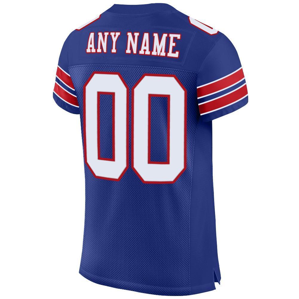 Custom Royal White-Red Mesh Authentic Football Jersey - Sky-Custom