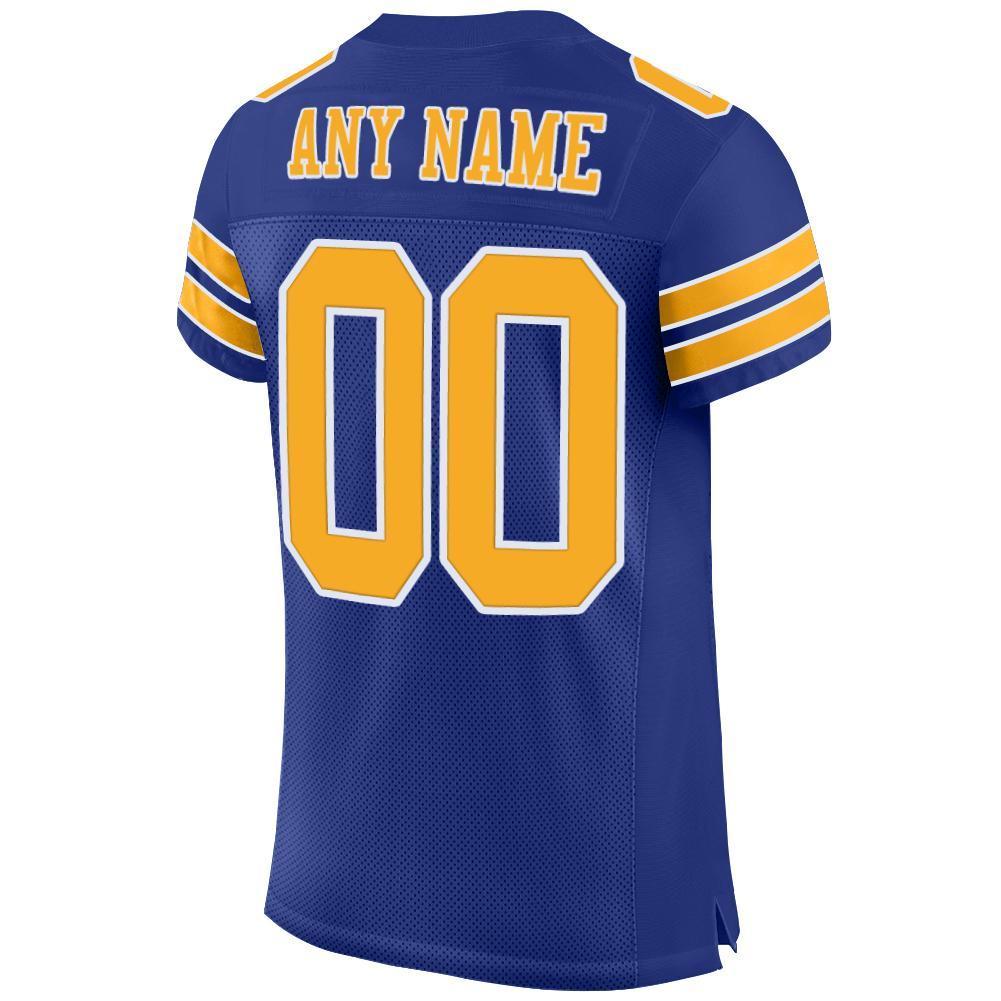 Custom Royal Gold-White Mesh Authentic Football Jersey - Sky-Custom