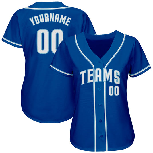 Custom Royal White-Light Blue Authentic Baseball Jersey - Sky-Custom