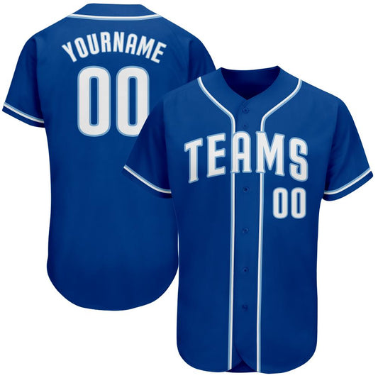 Custom Royal White-Light Blue Authentic Baseball Jersey - Sky-Custom