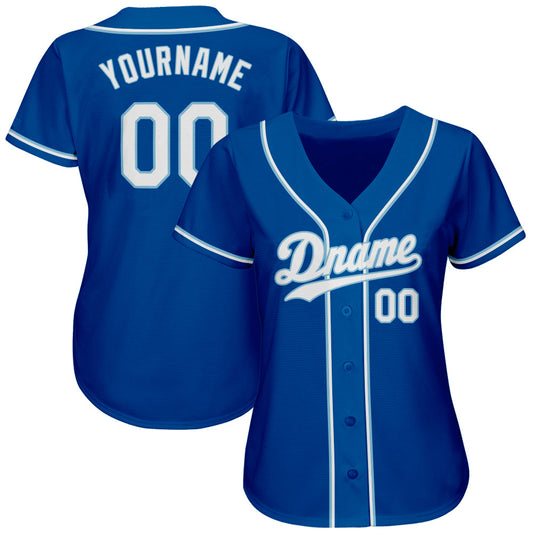 Custom Royal White-Light Blue Authentic Baseball Jersey - Sky-Custom