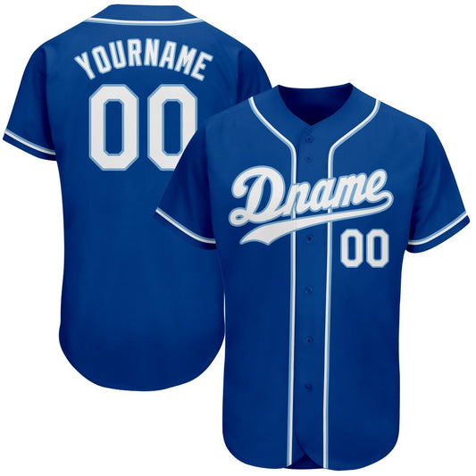 Custom Royal White-Light Blue Authentic Baseball Jersey - Sky-Custom